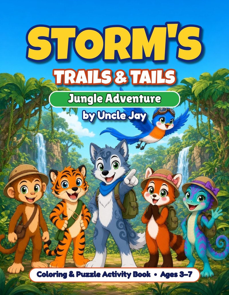 Book 1 cover: Storm's Trails & Tails, Jungle Adventure